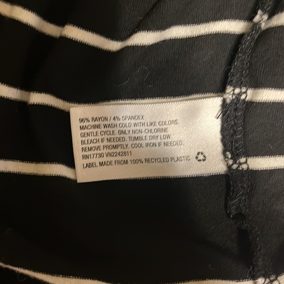 Black & Cream Striped Merona Dress - Size Large - Picture 7 of 7